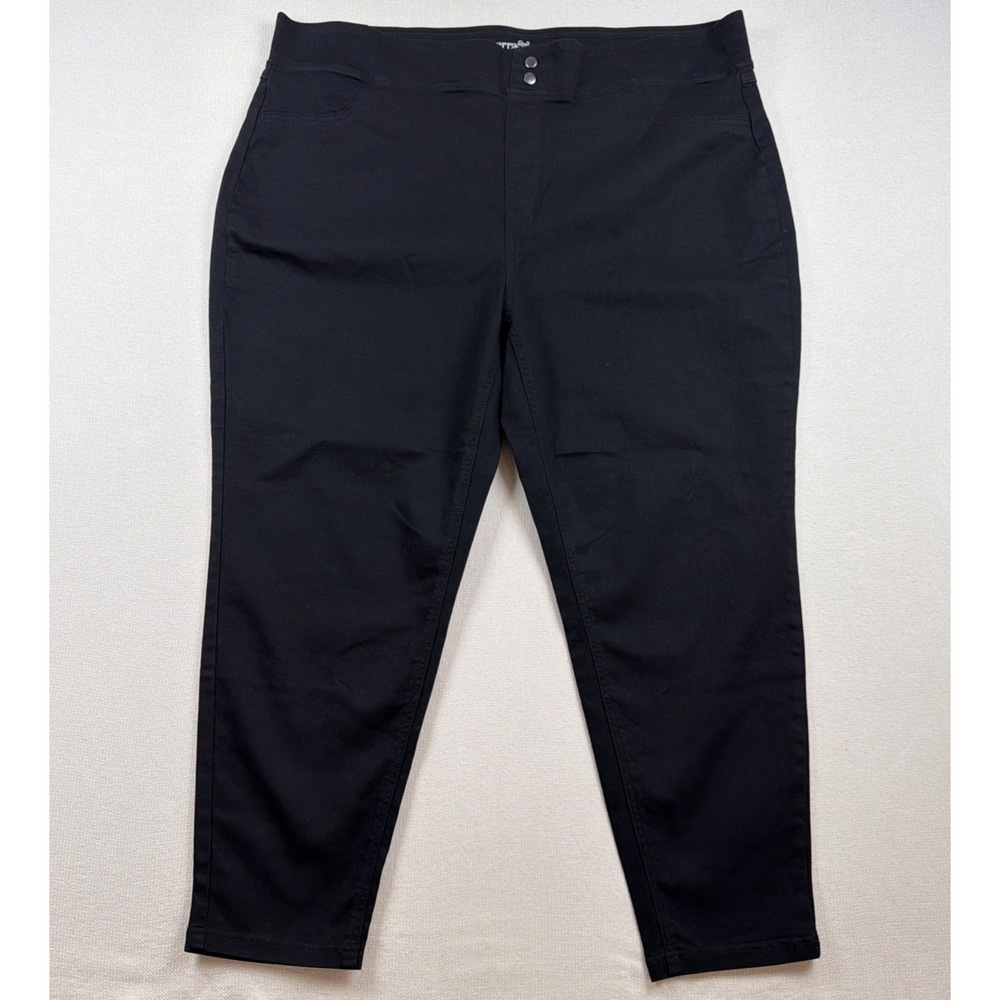 NWT Terra & Sky Skinny Mid Rise Pull On Jegging Pants Sz Plus 3X 24W-26W Black